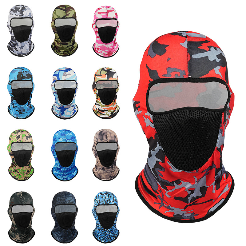 Sombrero estampado de seda de hielo, casco de ciclismo de camuflaje, mascarilla transpirable de primavera y verano, revestimiento, mascarilla de bicicleta, casco, sombrero