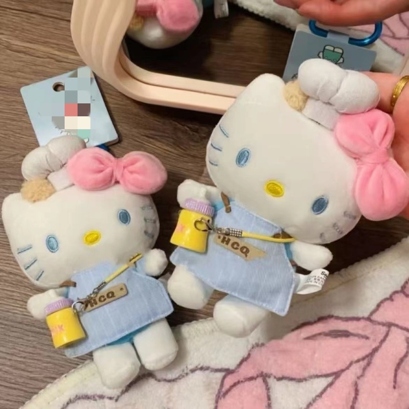 新款海盐夏天hellokitty包包挂件钥匙扣毛绒凯蒂猫小公仔玩偶礼物|undefined