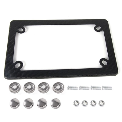 Us Standard 4-Hole Motorcycle License Plate Frame, Matte Dry Carbon License Plate Frame, Us Standard License Plate Holder Modification Accessories (Nömrə qabı) - single-pack-matte-dry-carbon