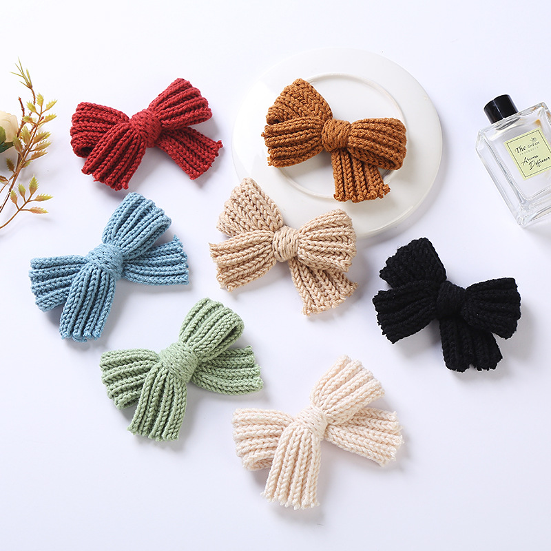 Autumn And Winter New Children's Headwear 10.5*7cm Girls Wool Bow Hairpin display picture 2