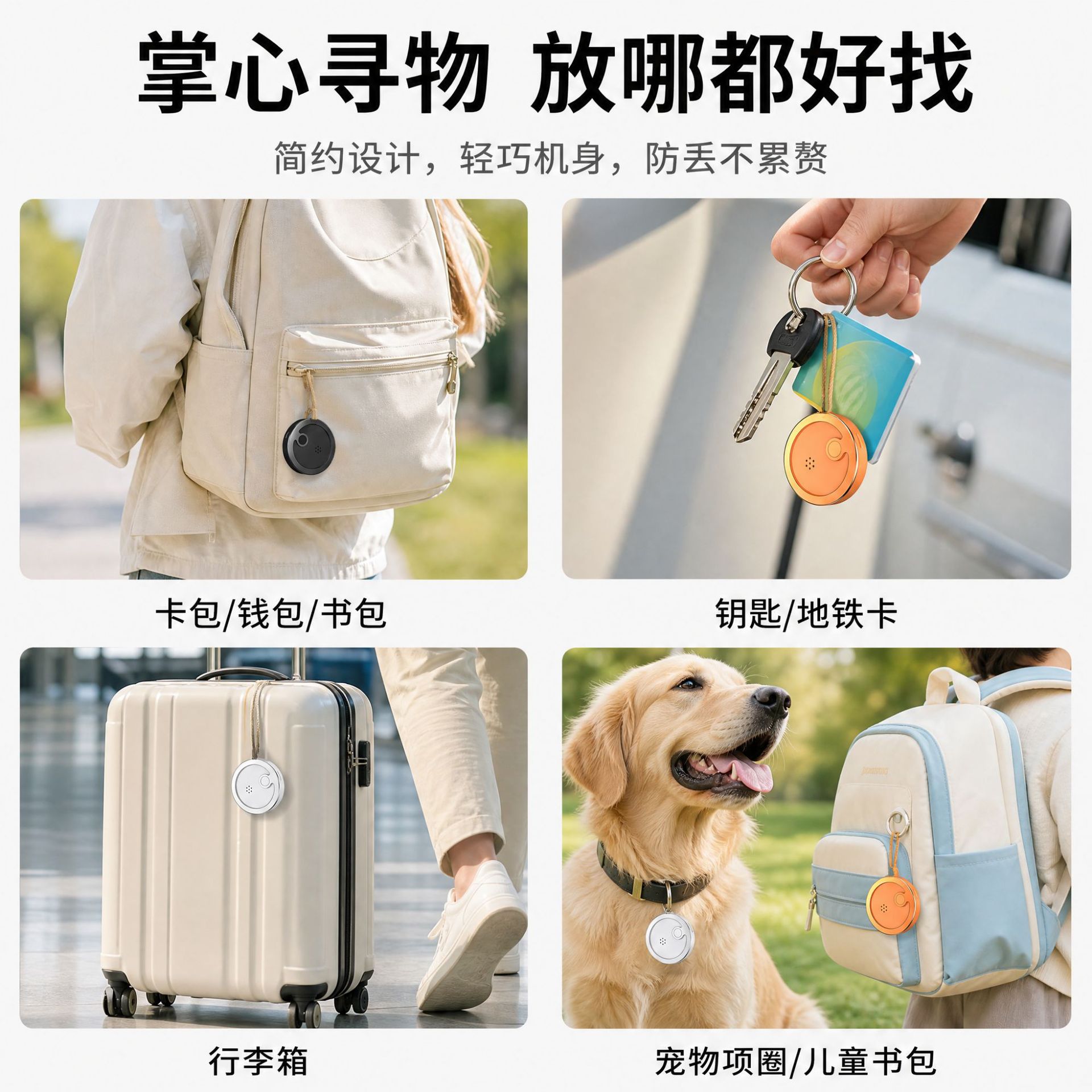 磁吸远程追踪定位器钥匙钱包行旅箱定位防丢器智能寻物跟踪器宠物