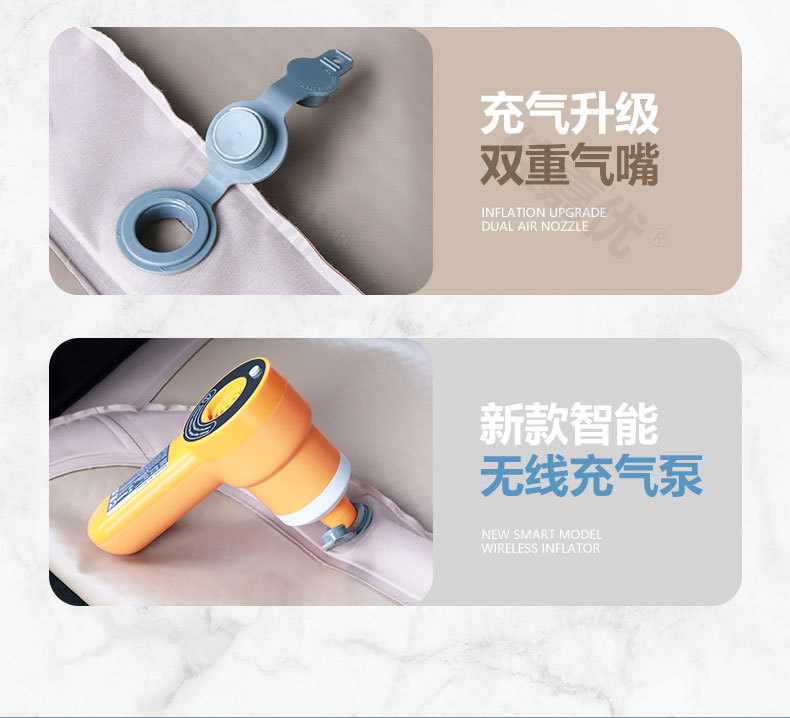 Tesla Model Y Brushed Inflatable Mattress Car Rear Trunk Sleeping Pad Cloud Thick Mattress Inflatable Air Bed