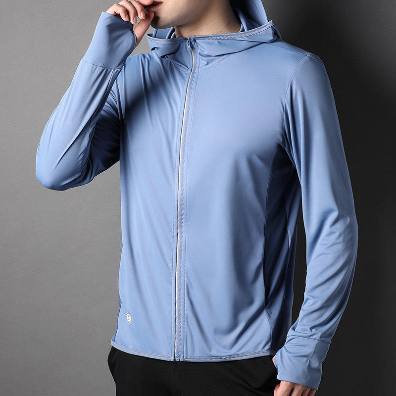 New UV-resistant High-end Ice Silk Sunscreen Clothing Men's Detachable Hat Brim Fishing Skin Clothing plus size Sunscreen Clothing for Women