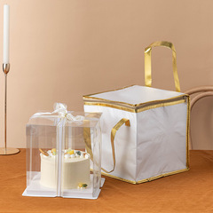 鋁箔保溫袋外賣專用生日蛋糕打包袋手提可重複使用小大號配送袋子