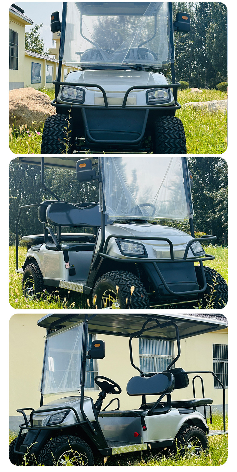 Electric Golf Cart Double-Row 4-Seater Sightseeing Vehicle Four-Wheel Patrol Vehicle Shuttle Bus Sales Office Source Factory