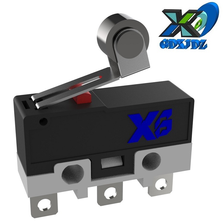 滚轮式微动开关5A 三脚大电流微动开关5A125V 电器大电流微动开关