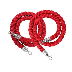 Stainless Steel Concierge Rope Lanyard Silver Hook Red Railing Seat Lanyard Factory Twisted Rope of Barrier