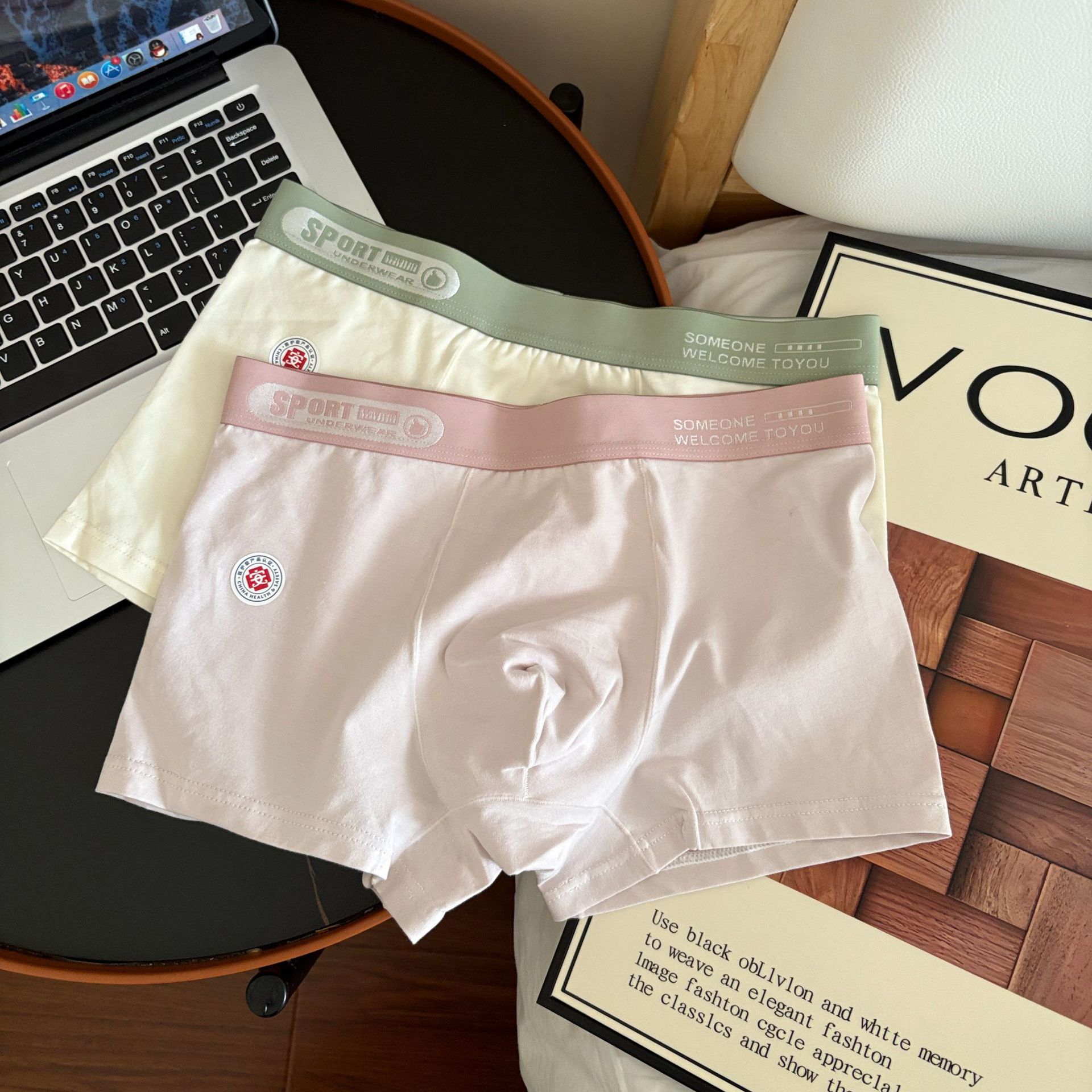 8963 Medical Grade Skin-Friendly Cotton 10A Antibacterial Bottom Crotch Men's Breathable Cotton Mid-Waist Boxer Briefs Sports Boxer Briefs