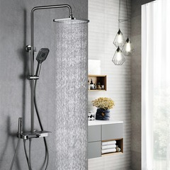 304 Stainless Steel Piano Shower Head Set Household Cold and Hot Mixing Valve Shower Head Shower Bath Bathroom Large Spray Head