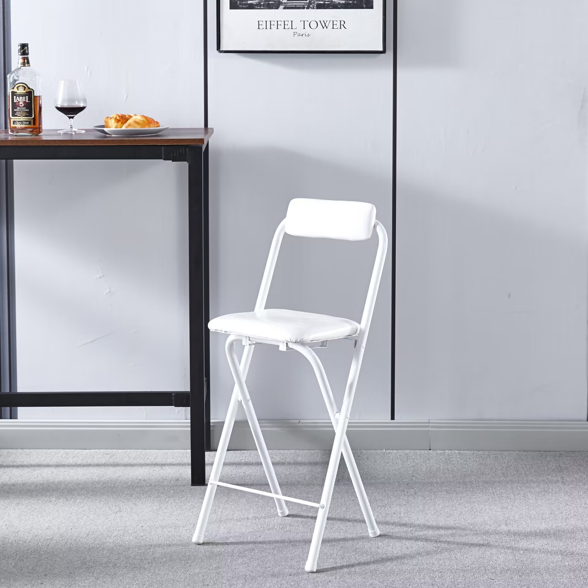 Fábrica directa portátil silla de bar plegable silla de recepción taburete alto puente silla de pesca silla de comedor de respaldo casual bar image 6