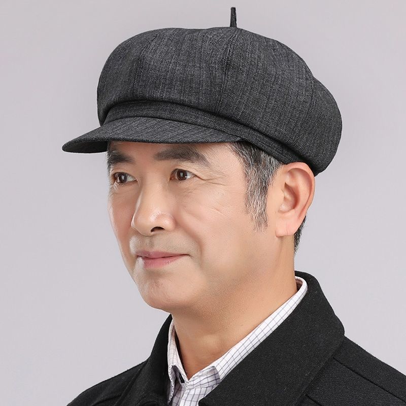 Sombrero de edad media primavera otoño hombre primavera vieja delgada sombrero de tela papá viejo sombrero de lengua de la lengua