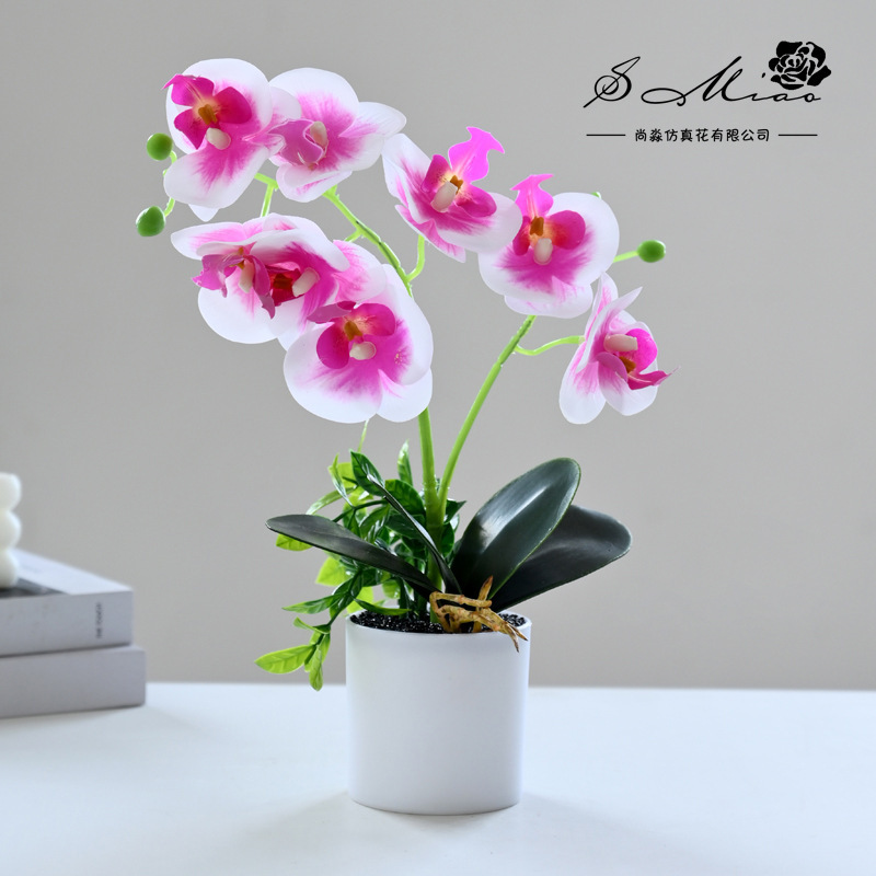 Flores falsas impresión 3D película de orquídea mariposa sensación pequeña simulación de bonsai decoración interior creativa decoración simulación de maceta