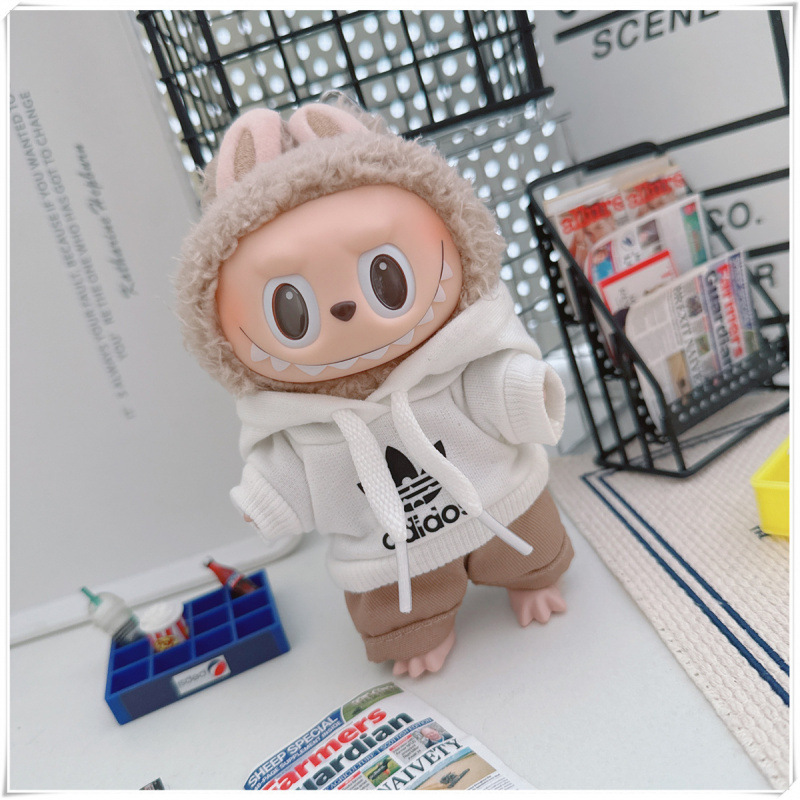 labubu ベビー服 Labubu 第一世代第二世代第三世代 10 センチメートル綿人形黒と白グレートレンディなスウェットシャツパーカーパンツ|undefined