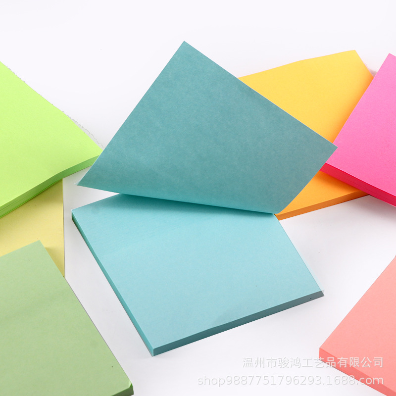 Colores fluorescentes 3 * 3 pulgadas pegatinas desgarrables papel de notas de los estudiantes n segunda pegatina libro de notas se puede personalizar