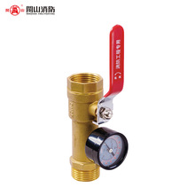 闽山全铜末端试水装置 喷淋末端试压测压球阀 消防管末端试水阀