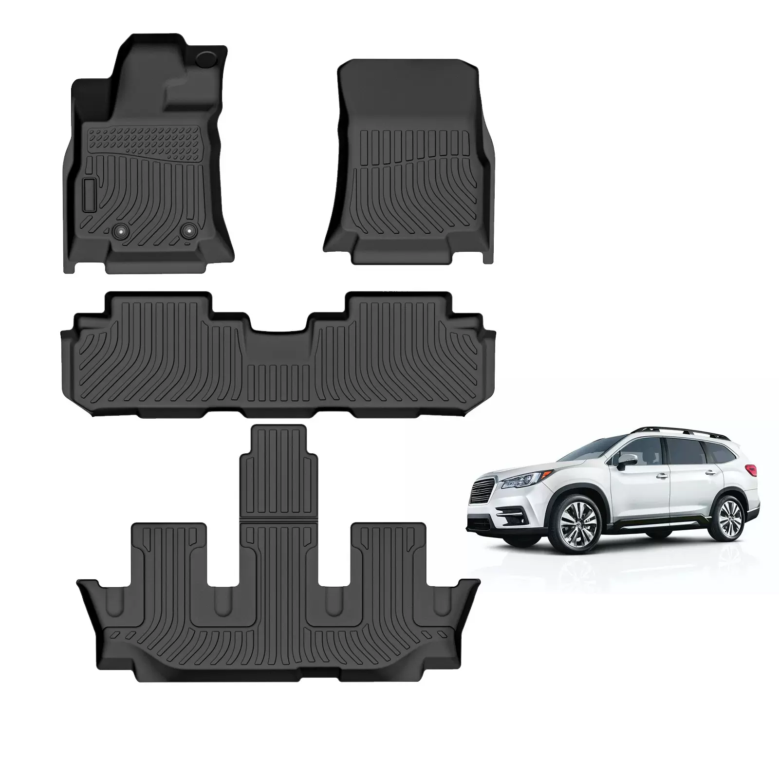 北美适用于Subaru Ascent Bench 8座斯巴鲁专车专用TPE汽车脚垫