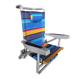 厂家新款折叠沙滩椅 户外休闲小孩椅 三挡调节铝合金躺椅