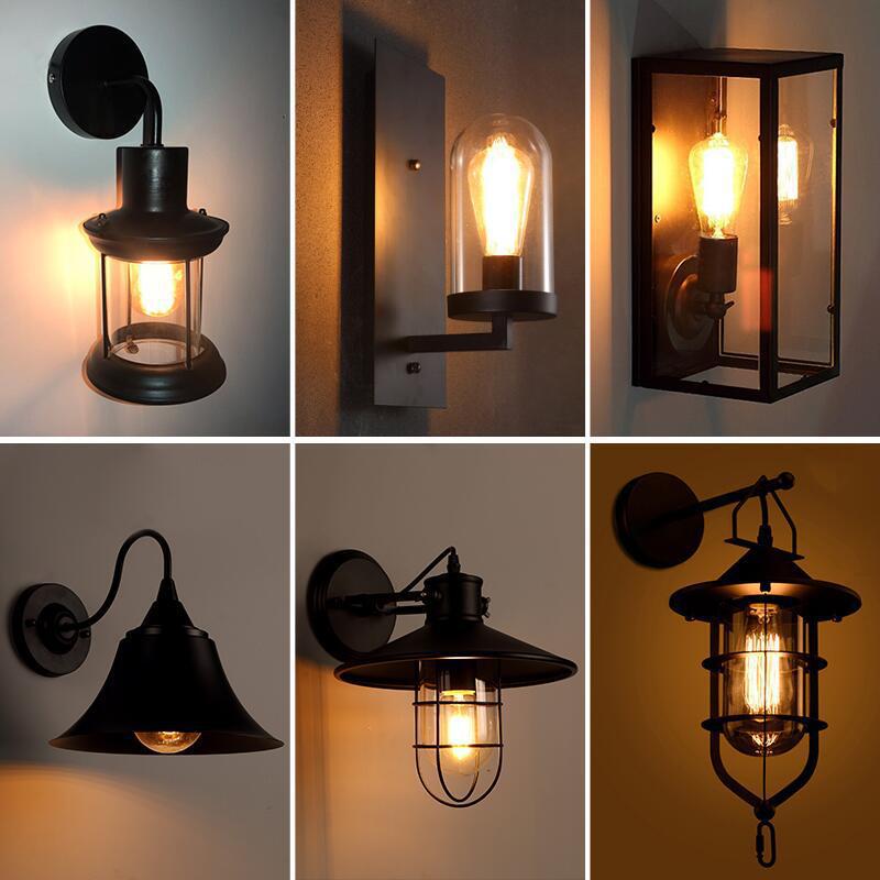Retro American Dock Wall Lamp Away Corridor Industrial Style Bedroom Bedside Lamp Decoration Restaurant Bar Personalized Lamps