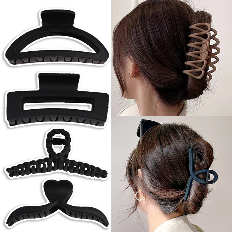 Amazon Venta caliente Frosted clip grande geométrica trasera horquilla elegante temperamento tiburón clip de alto grado tocado