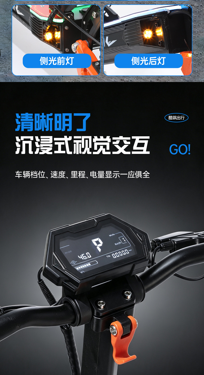 Cross-border multifunctional adult electric scooter with long range, off-road shock absorption, foldable and portable transportation vehicle