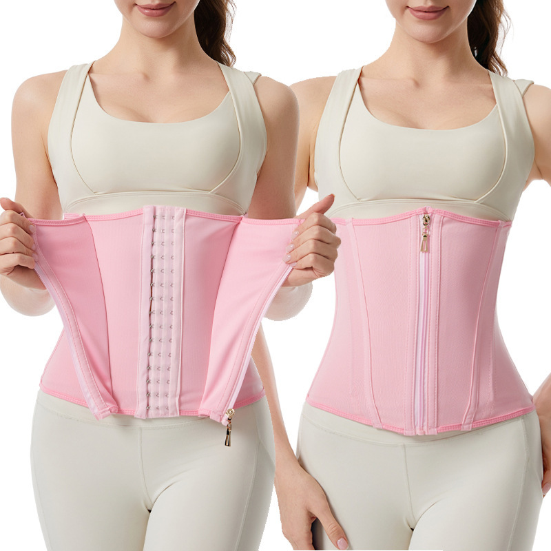 Women Waist Trainer Zipper Cincher Shapewear 9 Boned Breasted Abdominal Control Mesh Waist Body Shaper Women Waist Trainer Zipper Cincher Shapewear 9 Boned Breasted Abdominal Control Mesh Waist Body Shaper