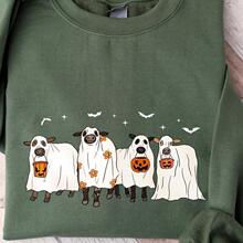 E 45358 Halloween graphic sweatshirt ��ʥ��ȤζԲ������
