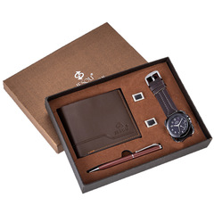 Men's gift set, exquisite packaging, watch + wallet, cufflinks and pen set, foreign trade creative combination set
