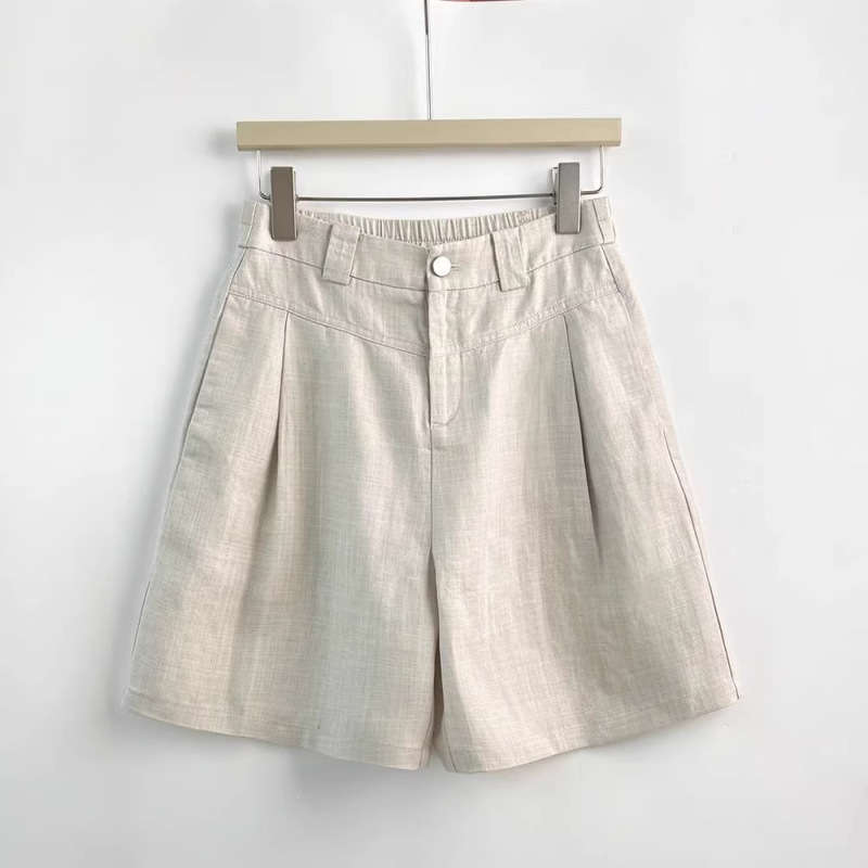 Plus-Size Women's Tencel Linen Casual Shorts, Summer 2026, Thin and Breathable, High-Waisted, Slimming, Five-Point Straight-Leg Pants
