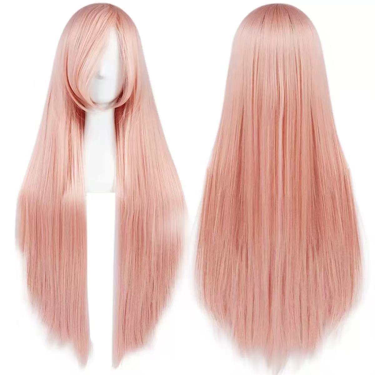 European and American Style Wig 80cm Colorful Long Straight Hair Anime Cos Wig High-Temperature Fiber Chemical Fiber Hair Head Cover - photo 31