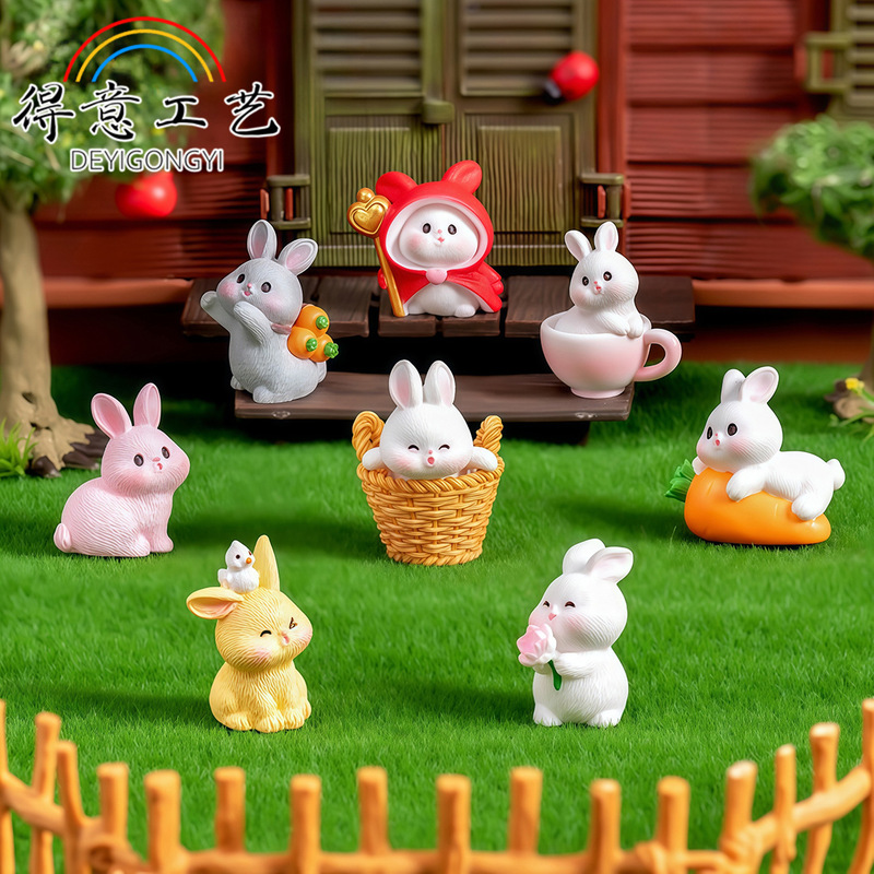 Micro Landscape Ornaments Cute Creative Magic Bunny DIY Resin Crafts Doll Hand-Made Desktop Car Ornaments Micro Landscape Ornaments Cute Creative Magic Bunny DIY Resin Crafts Doll Hand-Made Desktop Car Ornaments