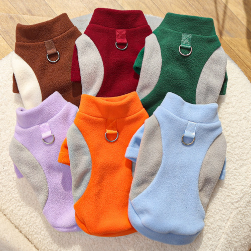 Autumn and winter new cross-border dog clothing, cat shirts, pet bottoming shirts, cat clothes, dog supplies, plus fleece sports