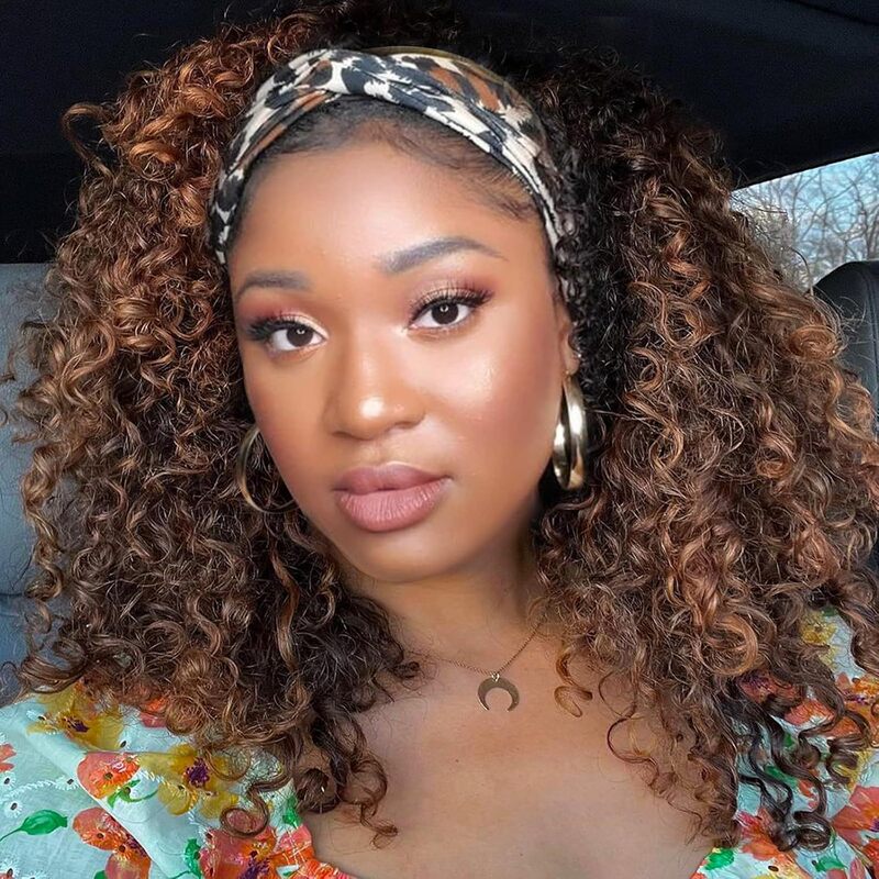 Turban Wig African Fashion Black Ice Silk Hairband Short Curly Hair Hand-Wrapped Small Curls High Temperature Silk Wig Headgear Wig