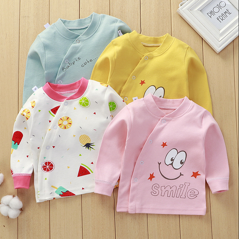 Infant cotton clothes autumn clothes newborn winter bottoming underwear men and women baby one piece long sleeve top