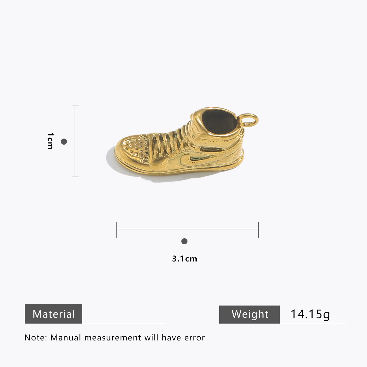 6g Weight Pendant Jewelry Making Type Charms Classification 5 PCS/Package Quantity 304 Stainless Steel Material Boots Pattern All Seasons Season Plating Design Retro, Classic Style Style 5 PCS/Package 304 Stainless Steel Boots Pendant Charms 7