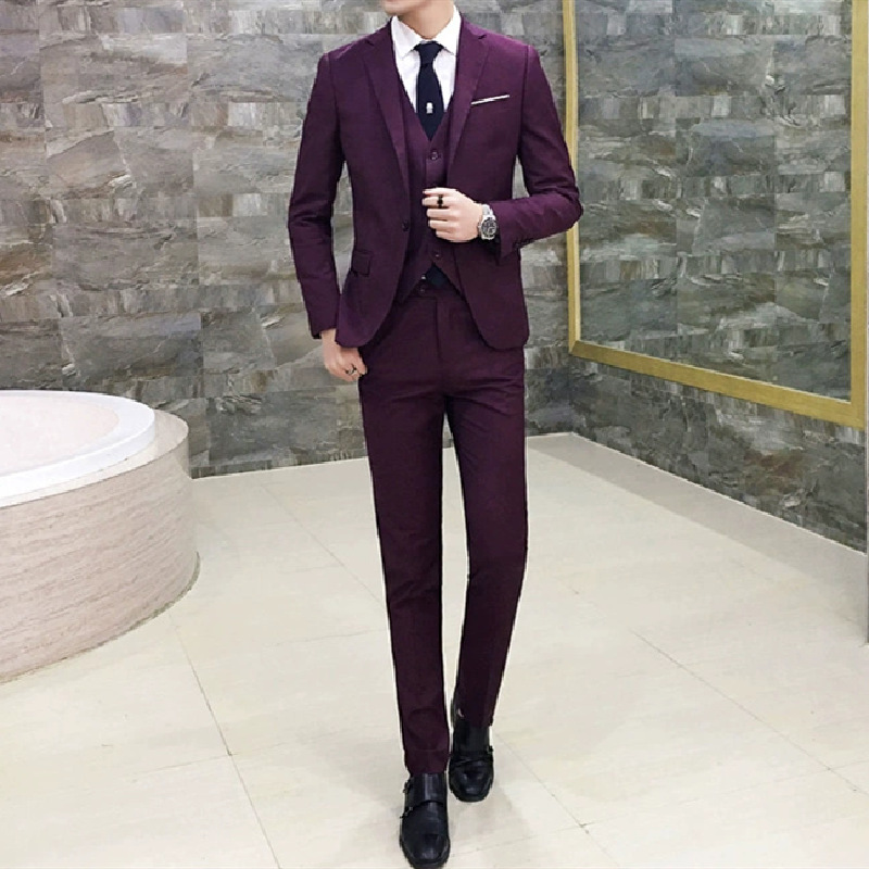 Traje de hombre traje de cuello de solapa traje formal de negocios para hombres y mujeres desgaste de negocios un botón Banco Hotel trajes