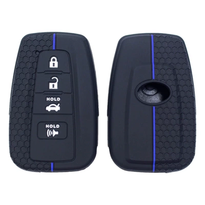 Suitable for Toyota four-button Static Rod/Key Bag - black-blue-line