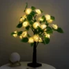 Высота 55 см, 24 LED, тёплый свет, розы на коричневом фоне