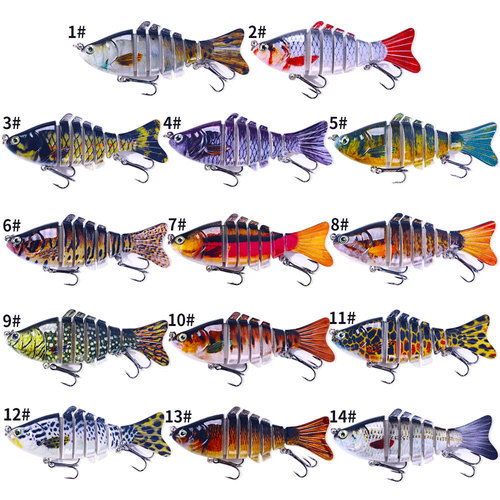 Multi-section fish hard bait Luya fishing bait bionic multi-section fake bait foreign trade field Luya bait fishing gear set wholesale