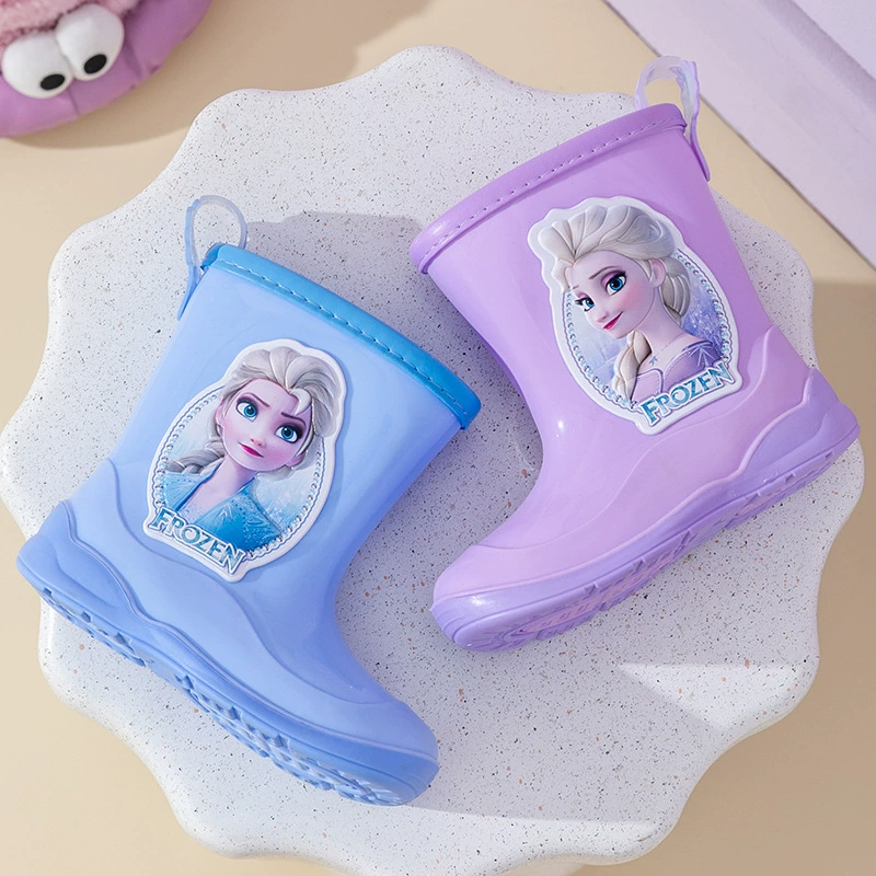 Замороженные детские резиновые сапоги для девочек, уличные резиновые сапоги Four Seasons, принцесса Эльза, милый мультяшный детский сад