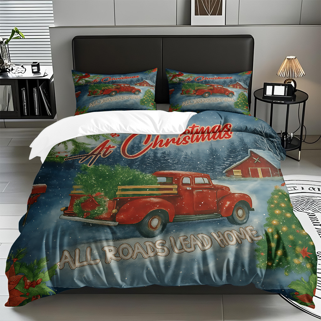 Impresión digital 3D Kit de colcha de navidad muñeco de nieve alce piel fábrica de textiles caseros directa TEMU / JIT