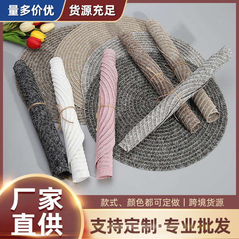 almohadilla de aislamiento térmico almohadilla de taza inswind almohadilla de comedor occidental almohadilla de mesa a prueba de quemaduras estilo japonés trenzado redondo almohadilla de tazón nórdico almohadilla de tela de mesa