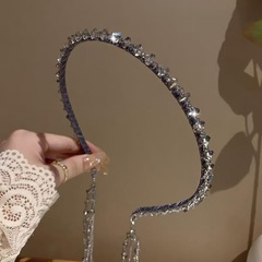 韓国手作りビーズクリスタルヘアバンド女性のための 2025 インターネット有名人の新しいタッセルダイヤモンドヘアピンプレスヘアスーパー妖精の頭飾り