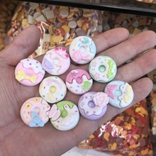 古风甜甜圈食玩卡通diy饰品配件奶油胶树脂小配件洞洞鞋扣材料包