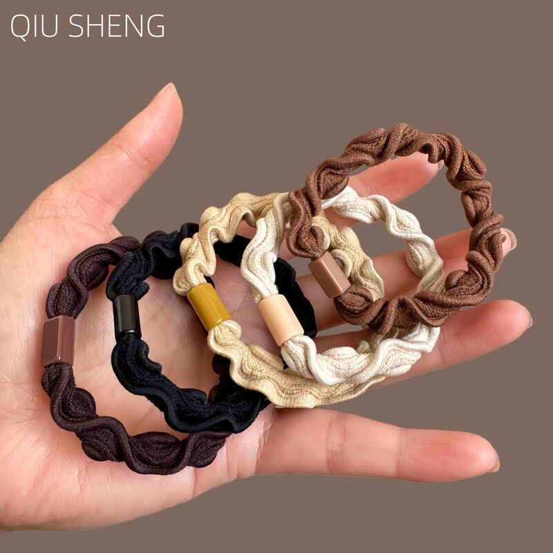 High Ponytail Non-Collapse Hair Rope for Girls, Simple Hair Tie, High-End Rubber Band, Durable High-Elastic Hair Rope Leather Case