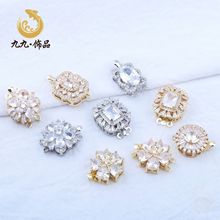 14K包金保色镶锆石插棒扣珍珠链子收尾插销扣卡扣diy手工饰品配件