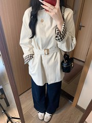2025新款风衣外套女装早秋气质感腰带收腰显瘦短款立领斗篷大衣