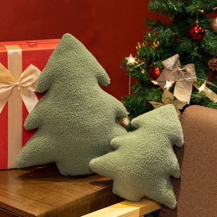 Cross-border Christmas Tree Pillow Christmas Home Pillow Holiday Gift Decorations Simple Christmas Tree Plush Toy