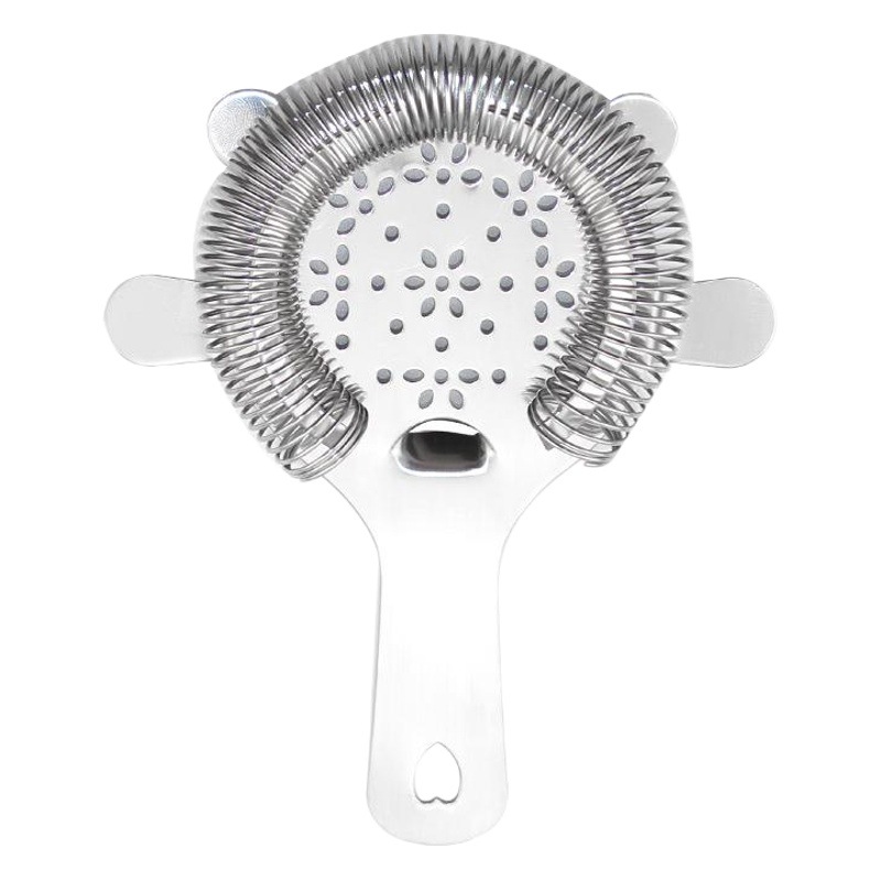 Colador de cócteles Hawthorne de acero inoxidable estilo europeo 304, filtro de hielo, colador de licor, espumadera, filtro de hielo con diseño de flor de ciruelo.