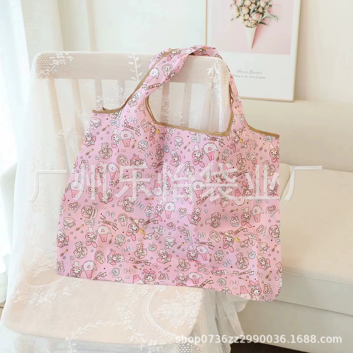 Folding cute cartoon big shopping bag