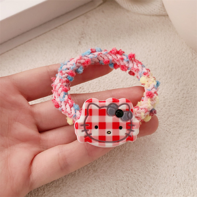 Dibujos animados japoneses linda lazo para el cabello de gato niña dulce cuerda de cabeza de gatito salvaje cabeza de bola banda de goma cuerda para el cabello accesorios para el cabello